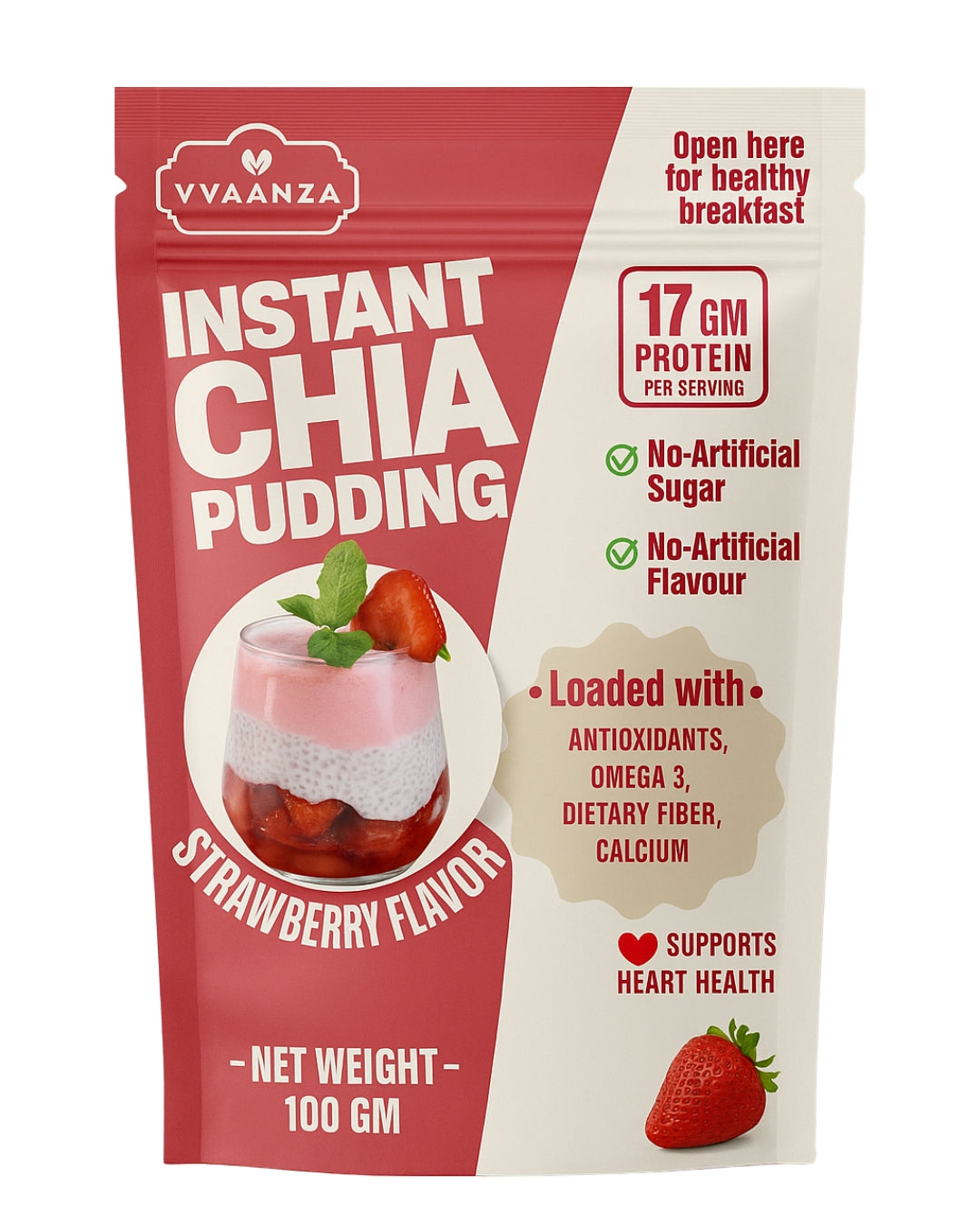 Strawberry Instant Chia Pudding