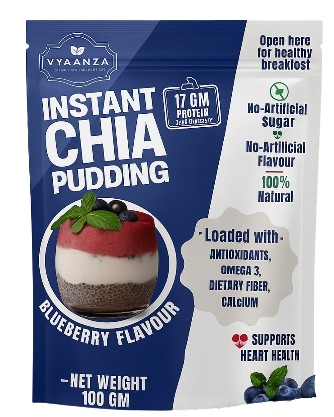 Bluewberry Instant Chia Pudding