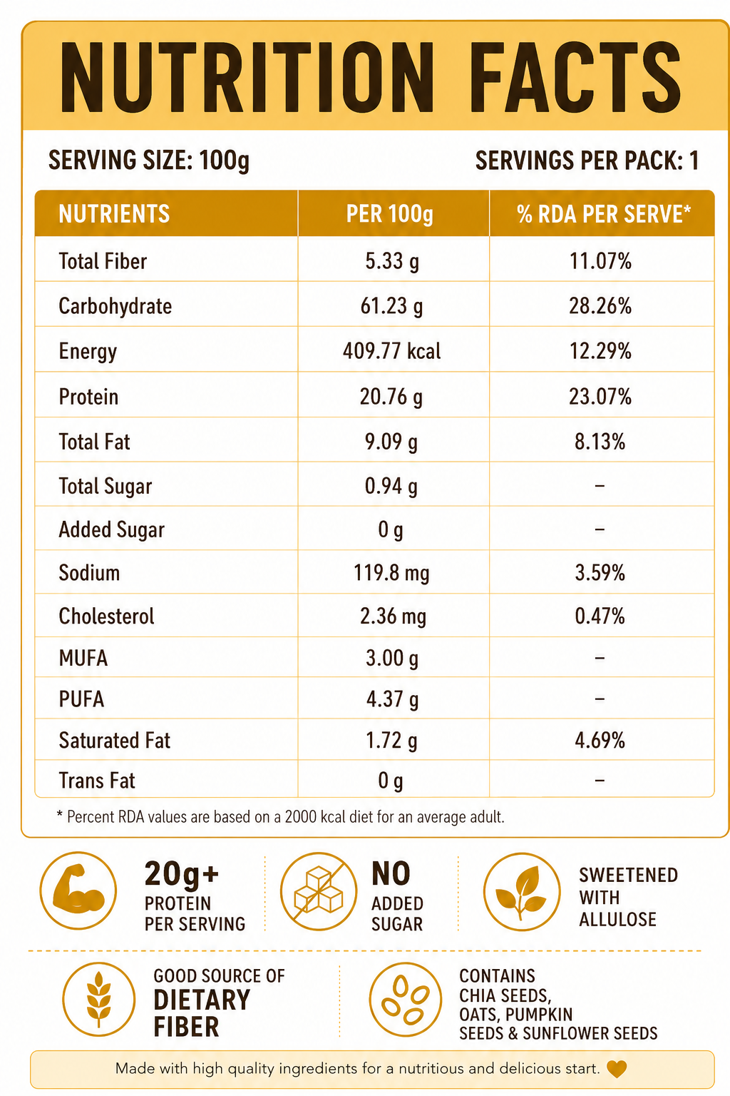 Mango Instant Chia Pudding – High Protein, Sugar-Free | Vyaanza