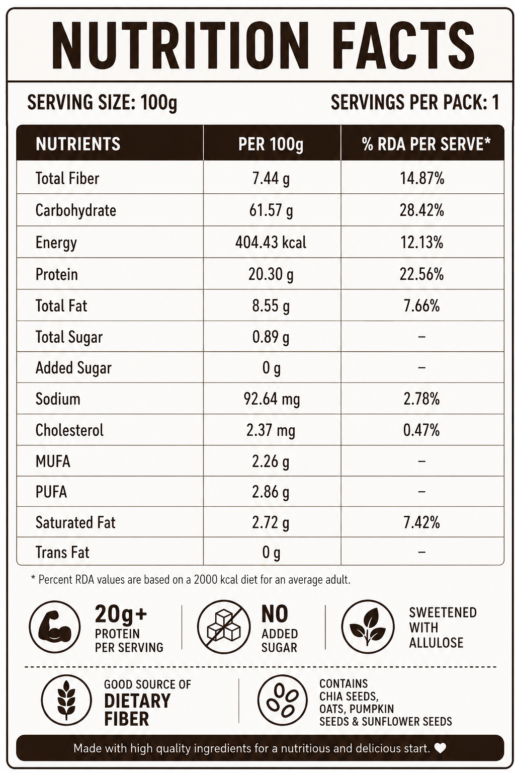 Chocolate Instant Chia Pudding – High Protein, Sugar-Free | Vyaanza