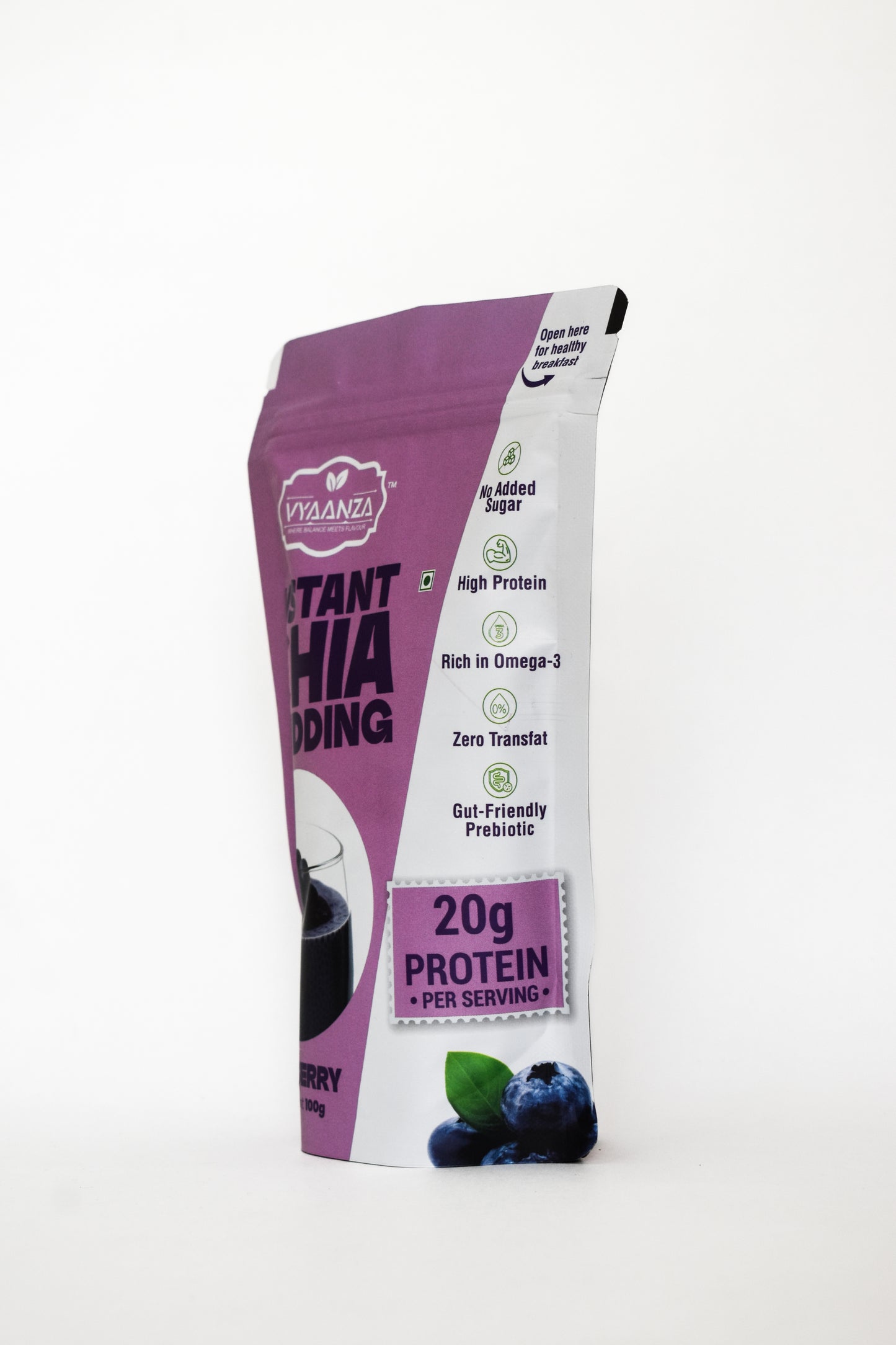 Blueberry Instant Chia Pudding